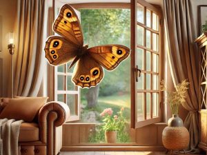 Bướm nâu bay vào nhà