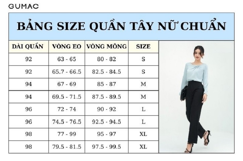 Cách chọn size quần nữ chuẩn dáng