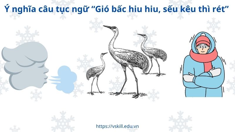 Ý nghĩa câu tục ngữ “Gió bấc hiu hiu, sếu kêu thì rét”