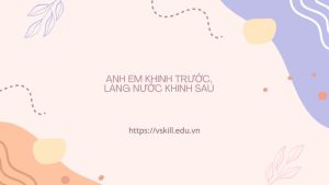 Anh em khinh trước, làng nước khinh sau